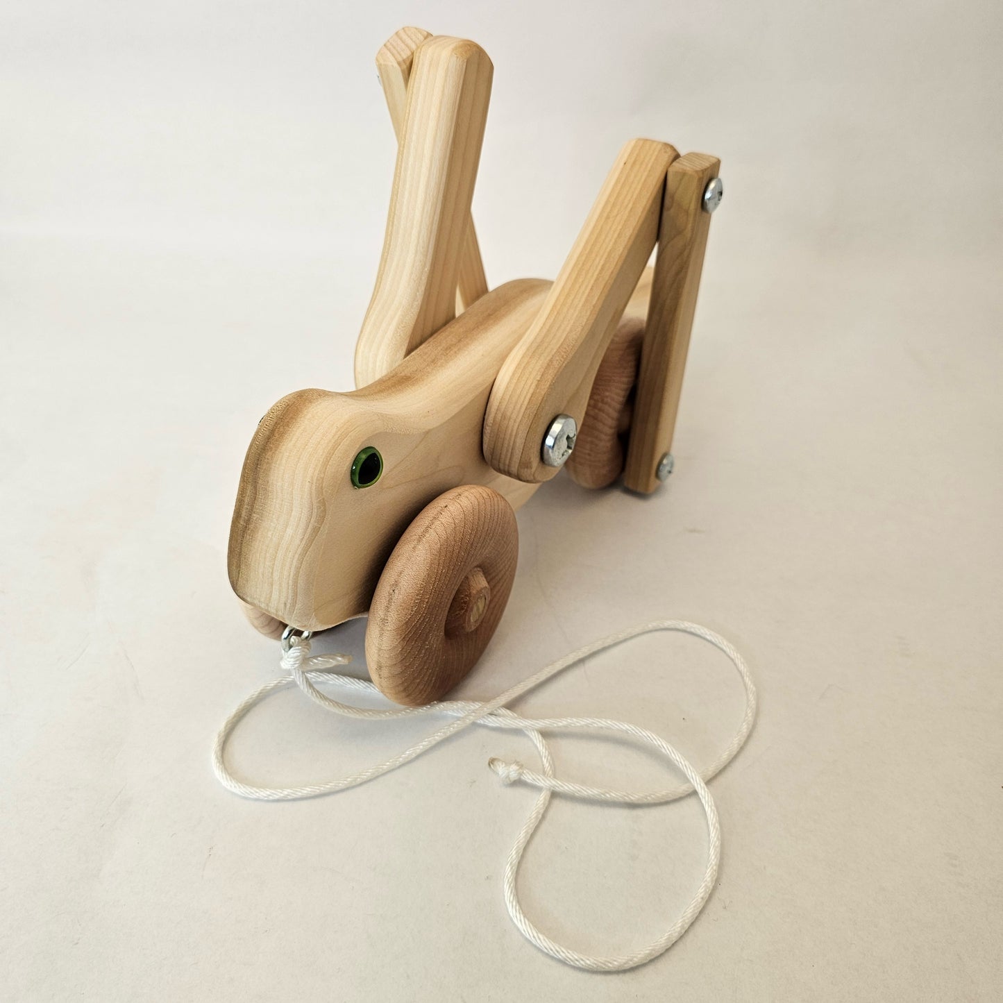 Wooden Toy: Amish Handmade Wooden Grasshopper Pull Toy