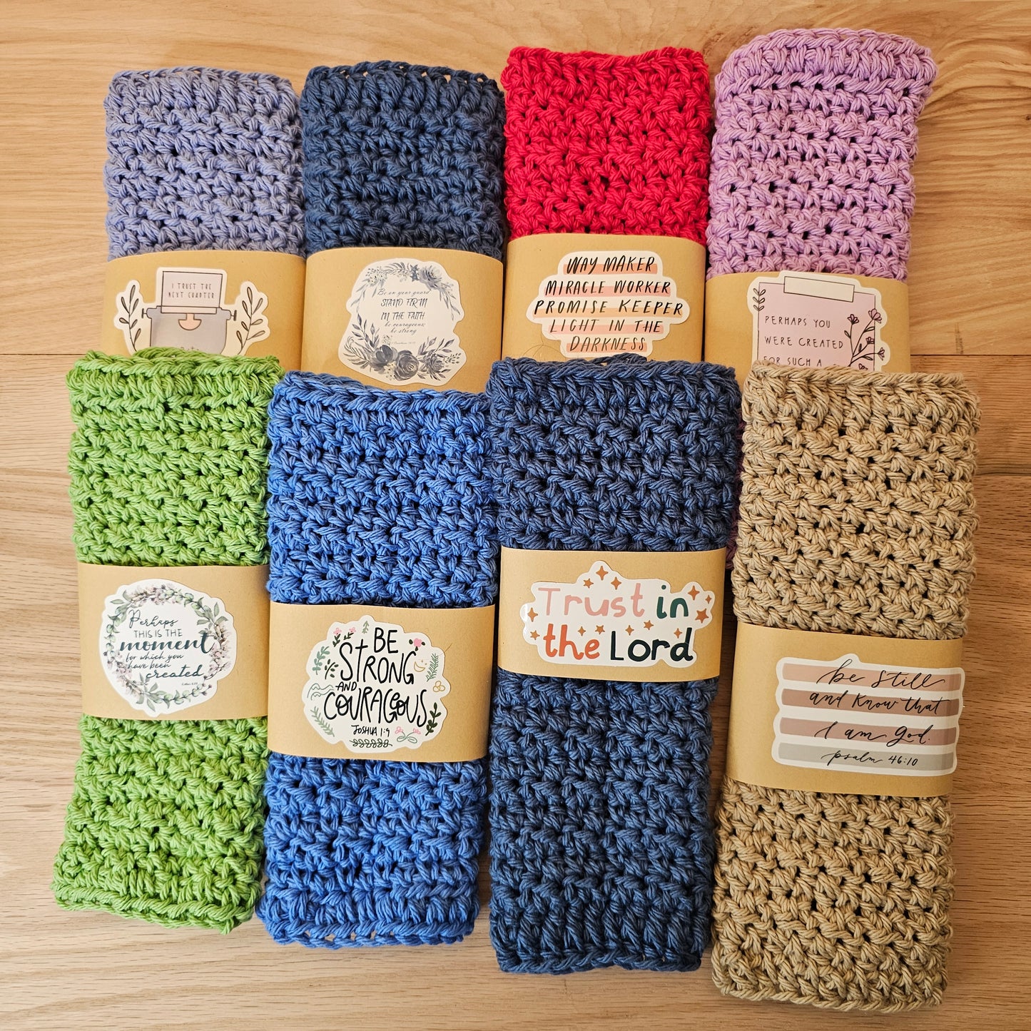 Hand-Crocheted Cotton Washcloths (set of 10)