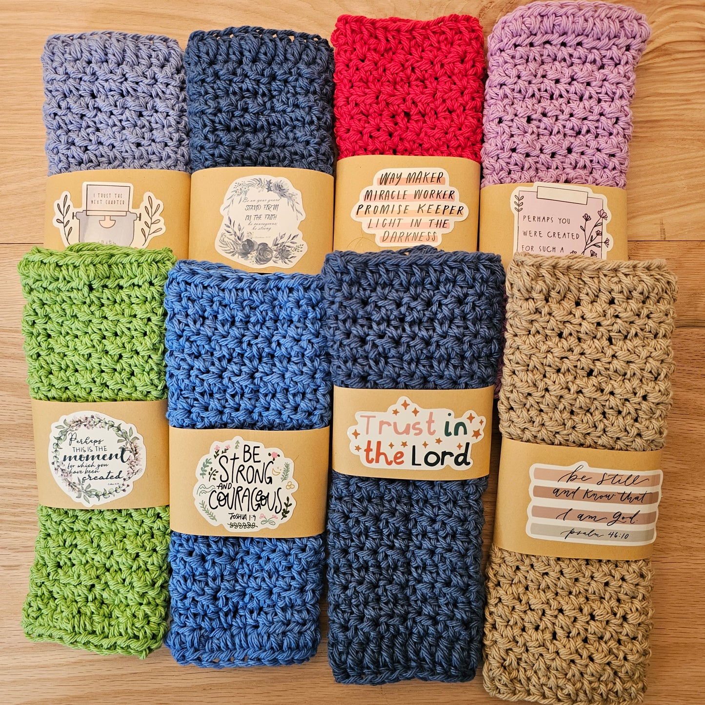 Hand-Crocheted Cotton Washcloths (set of 10)