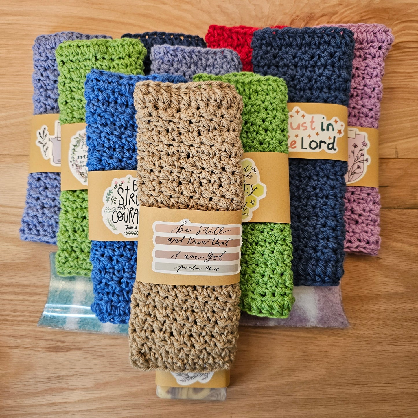 Hand-Crocheted Cotton Washcloths (set of 10)