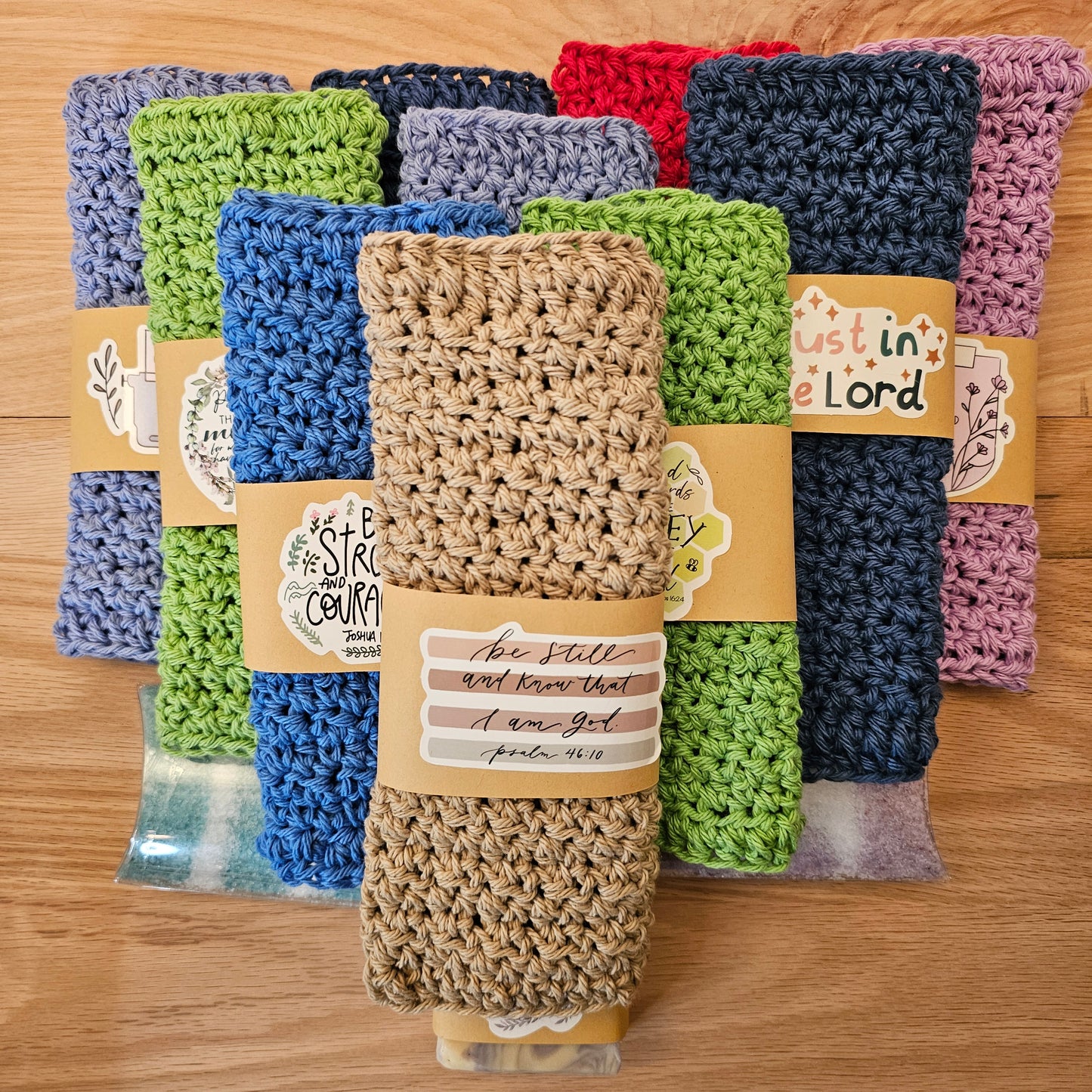 Hand-Crocheted Cotton Washcloths (set of 10)