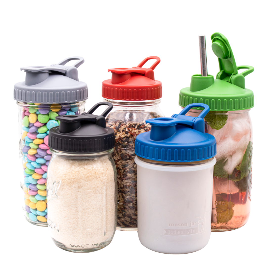 Pour & Store Shaker Lid with Carry Loop for Mason Jars