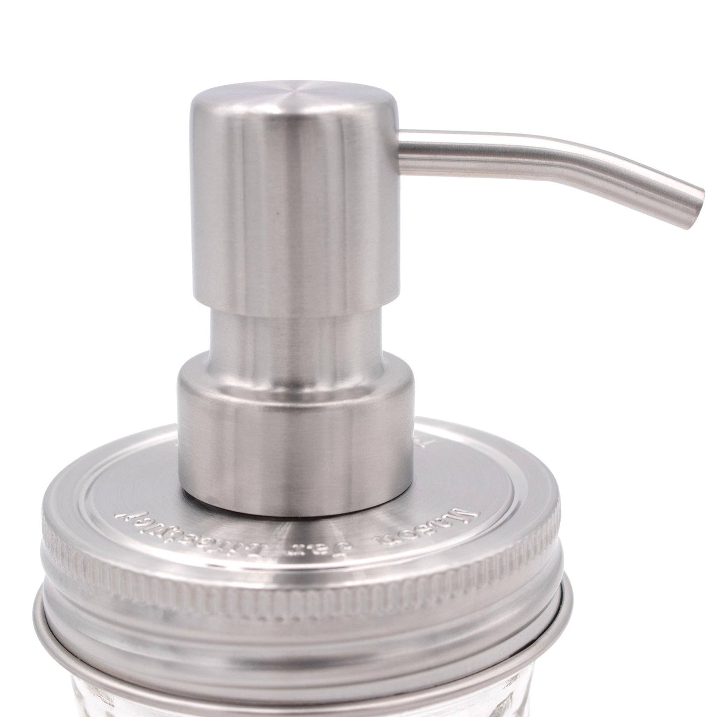 Satin / Brushed Finish Soap Pump Dispensers for Mason Jars