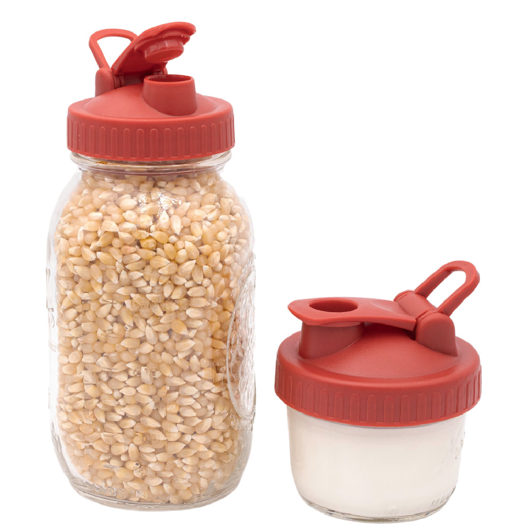 Pour & Store Shaker Lid with Carry Loop for Mason Jars