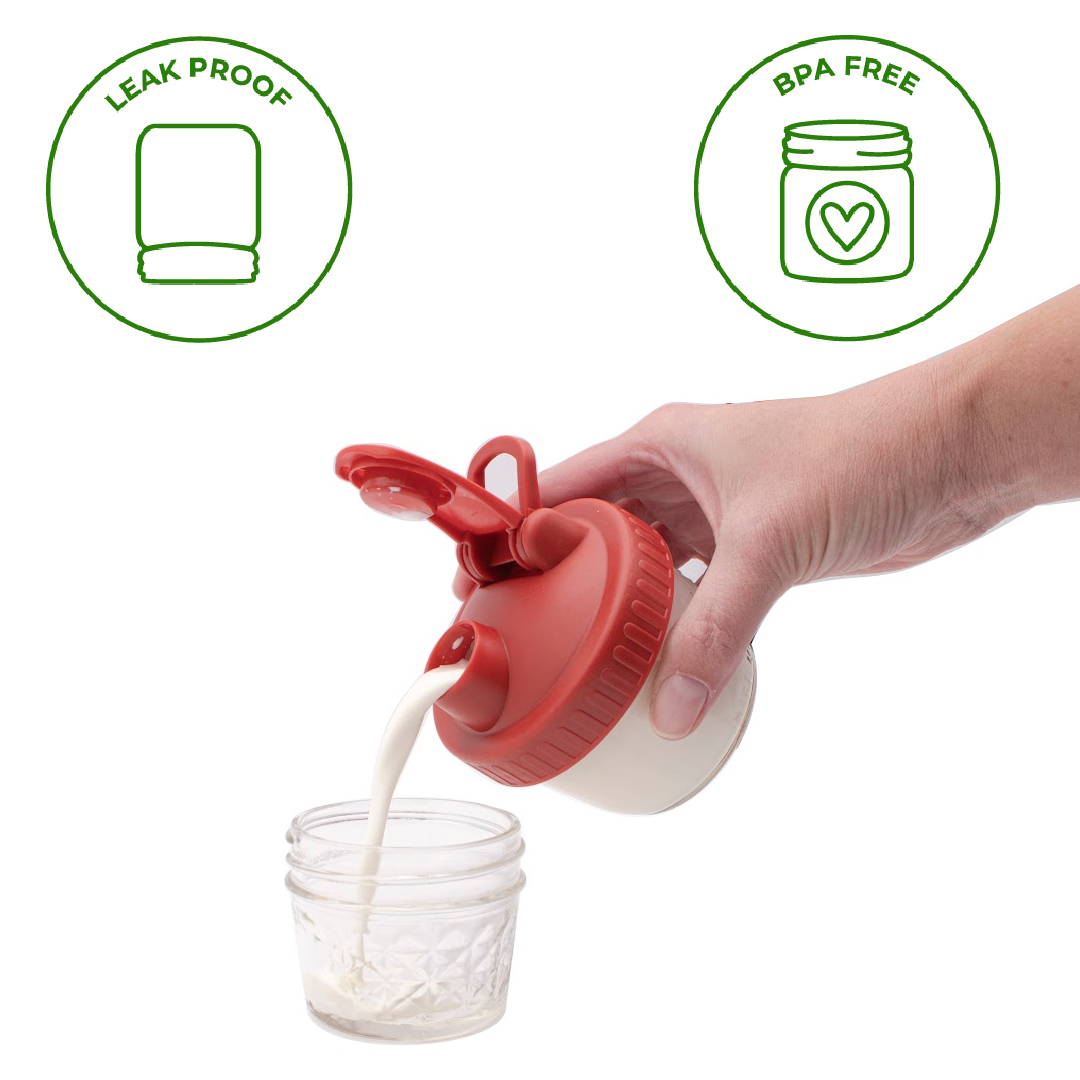 Pour & Store Shaker Lid with Carry Loop for Mason Jars