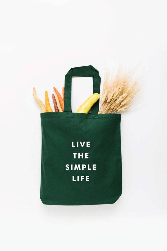 Live the Simple Life Eco Friendly Canvas Tote Bag | Gift | Reusable Bag