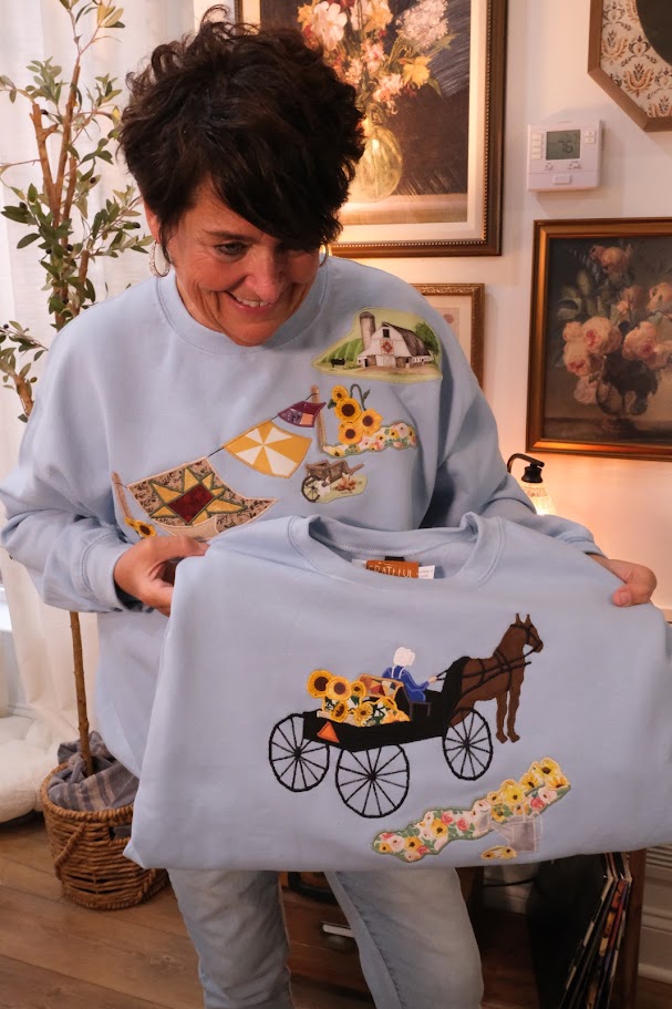 Hand-made Amish Sweatshirt (Trotting to New Wilmington)