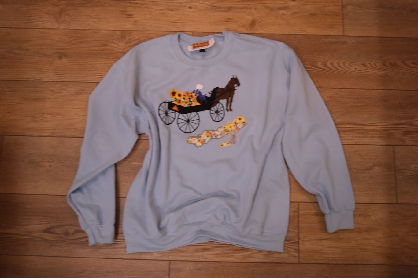 Hand-made Amish Sweatshirt (Katie's Sunflowers)