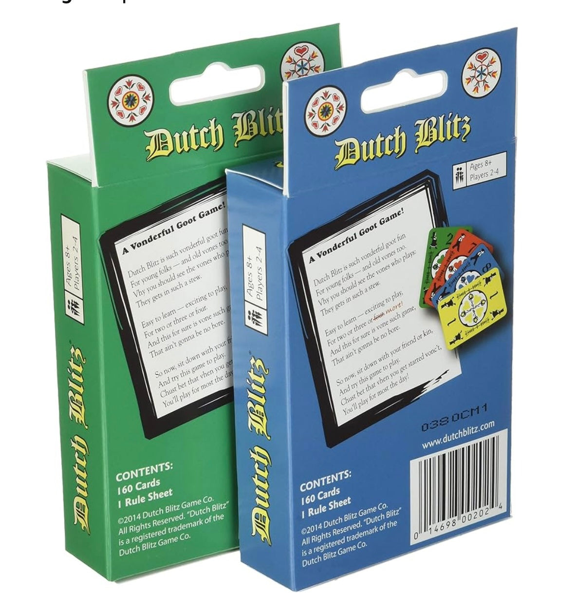 Dutch Blitz Amish card game, expansion pack and new purple expansion pack! (All three games together in one package!)