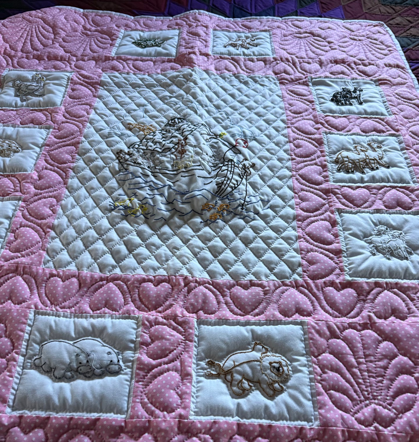 Baby Quilt (PInk Noah’s Ark)