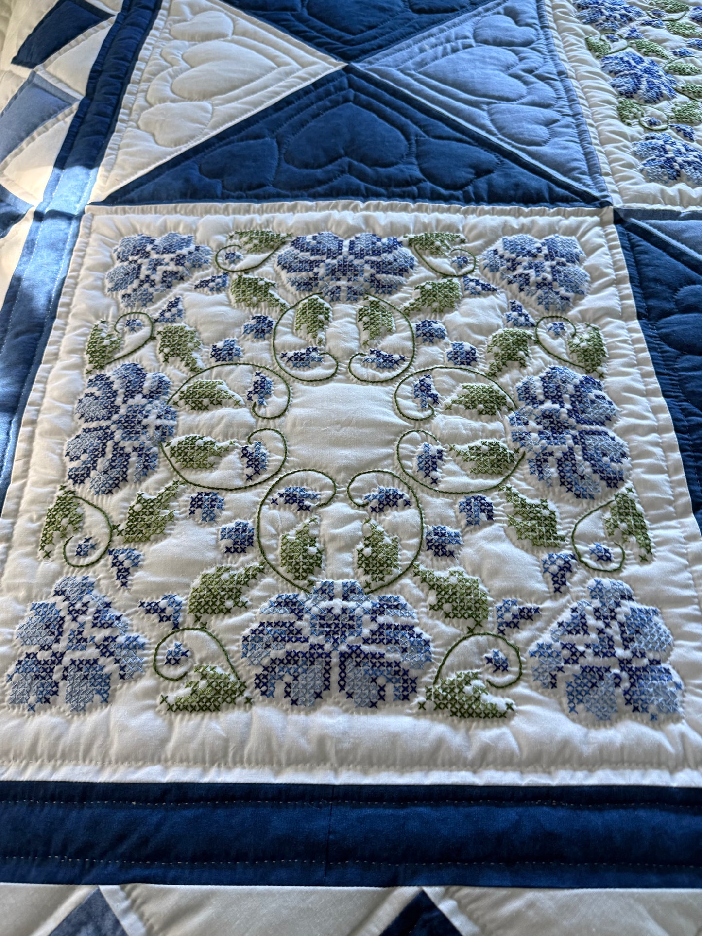 Amish Quilt (Cross stitch in blue)