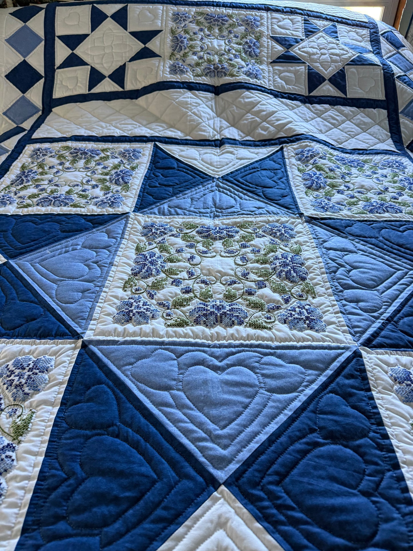 Amish Quilt (Cross stitch in blue)