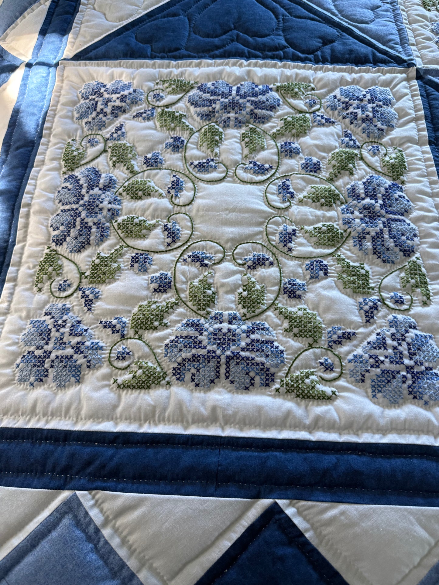 Amish Quilt (Cross stitch in blue)