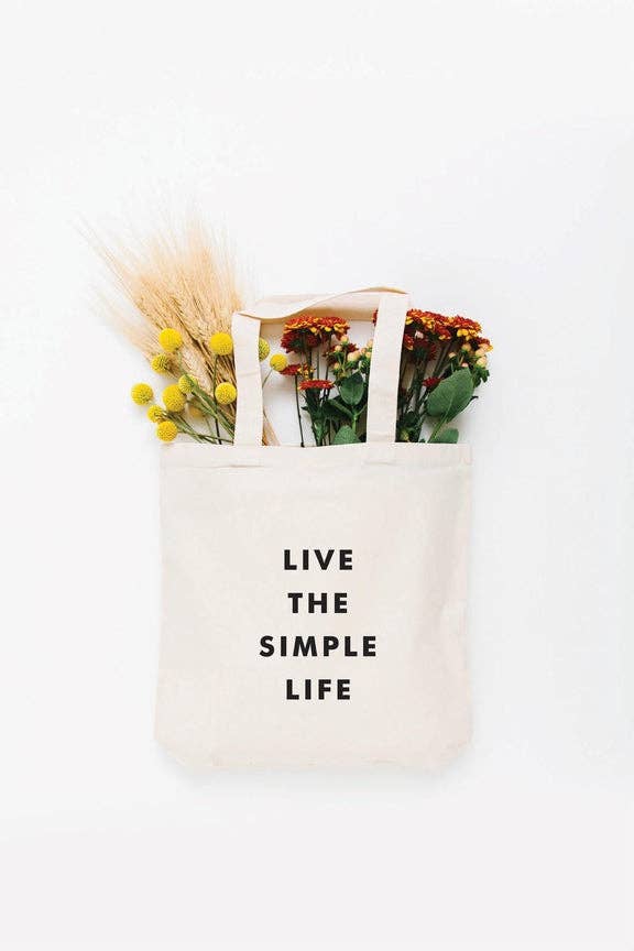 Live the Simple Life Eco Friendly Canvas Tote Bag | Gift | Reusable Bag