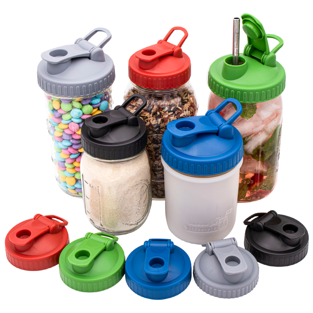 Pour & Store Shaker Lid with Carry Loop for Mason Jars