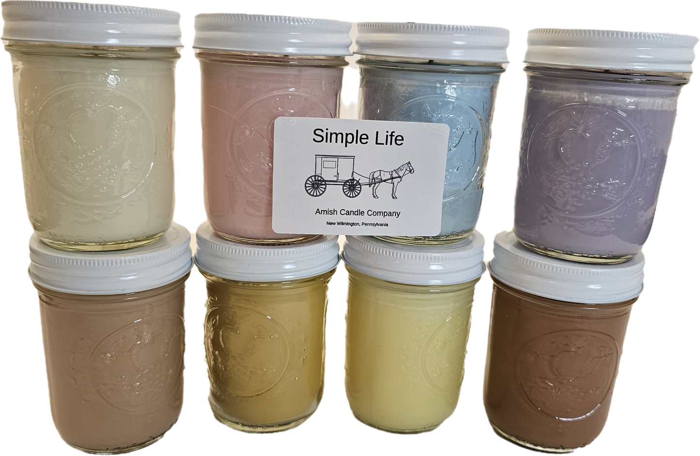 Candle- Amish made 8 oz soy Candles - Buy 5 get 1 Free!