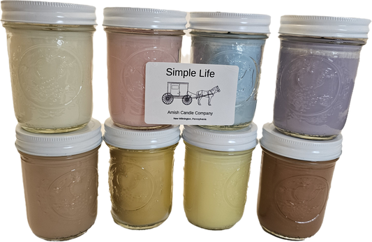 Candle- Amish made 8 oz soy Candles - Buy 5 get 1 Free!