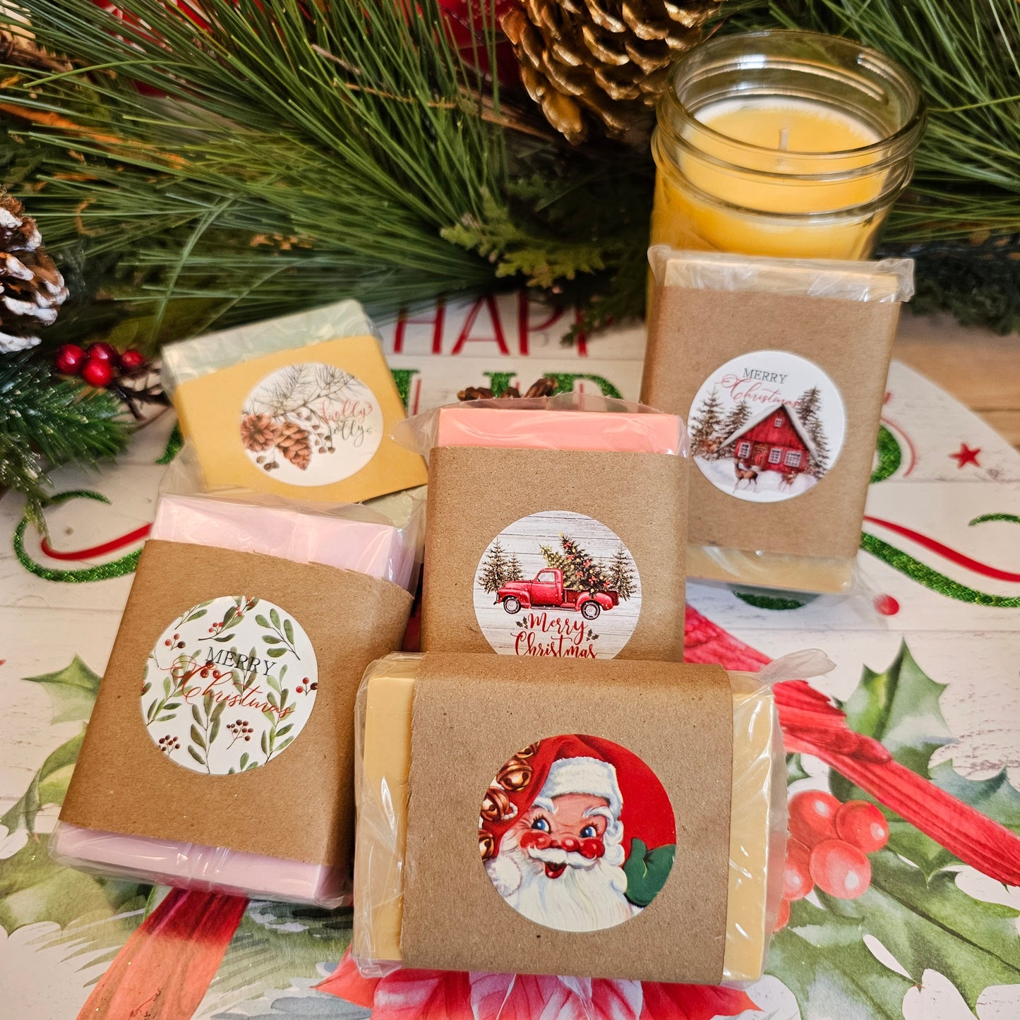 Christmas Scented Amish Made Soaps! FIVE BARS