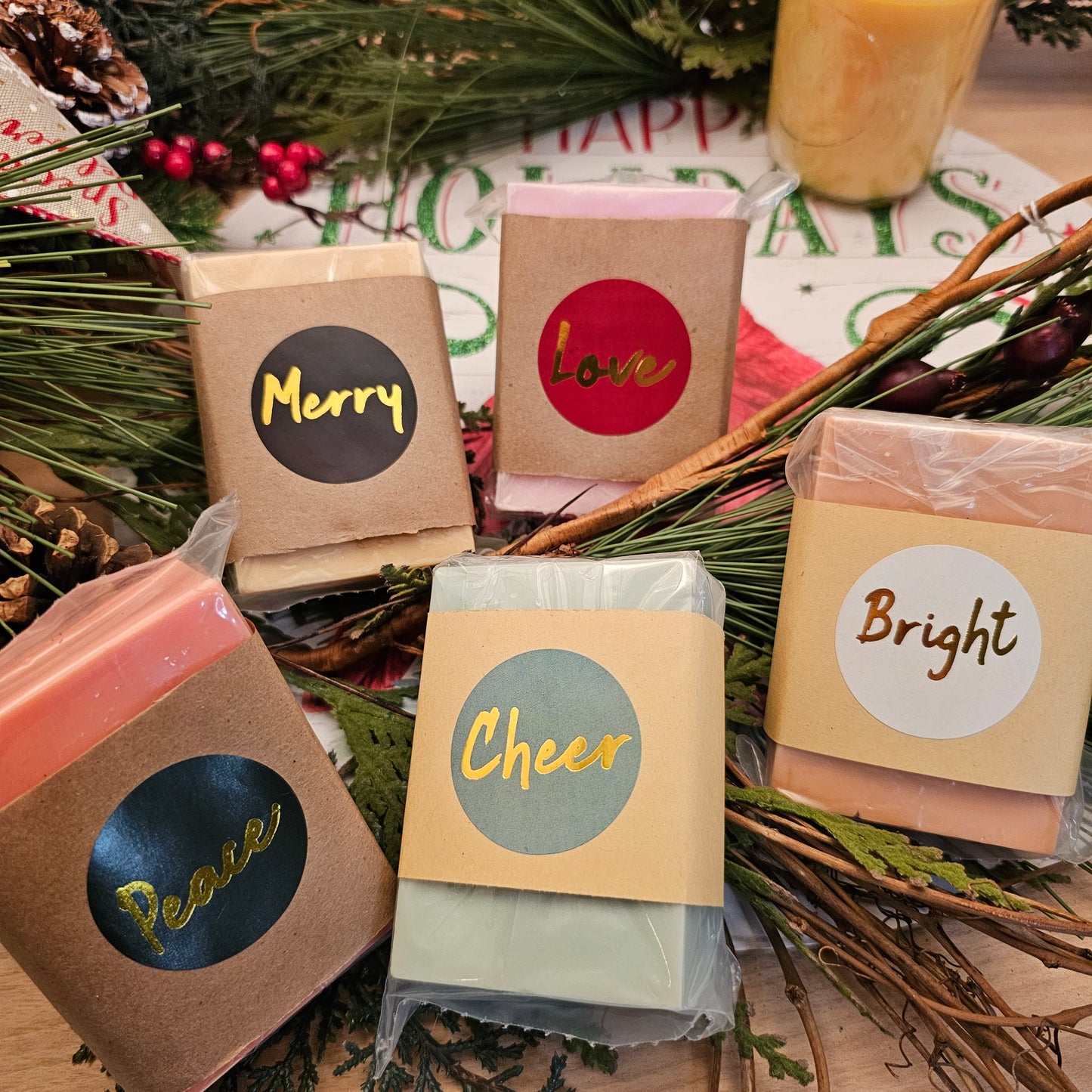 Christmas Scented Amish Made Soaps! FIVE BARS