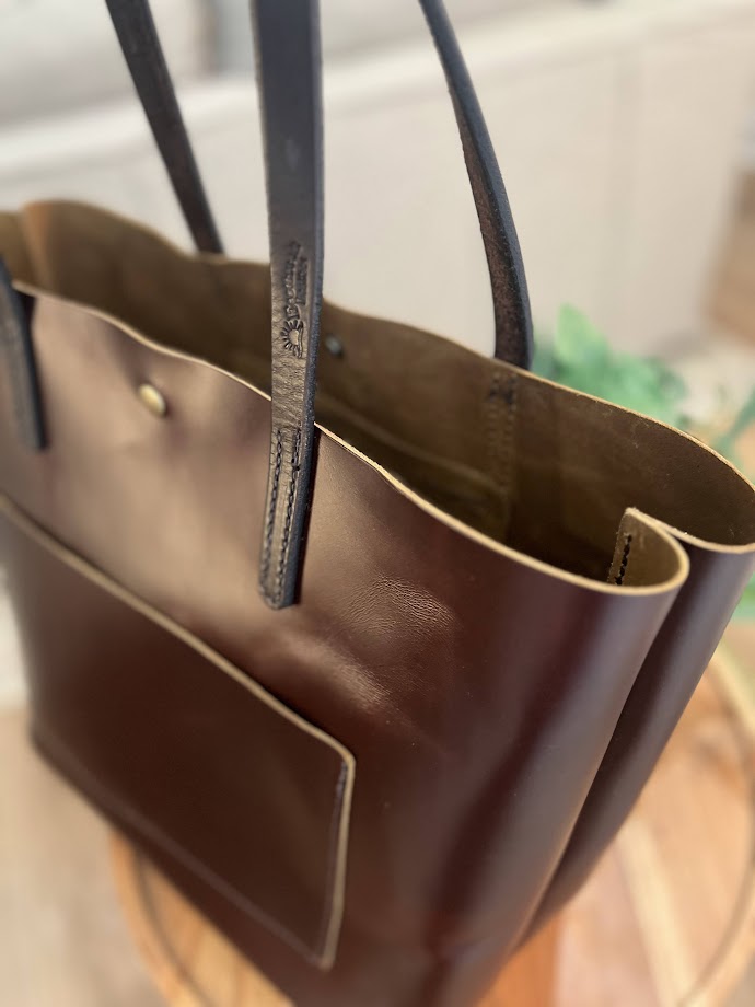 Leather Tote/Purse -  Handmade Leather Tote/Purse by local Amish Artisans (CUSTOM MADE TO ORDER!) X-large